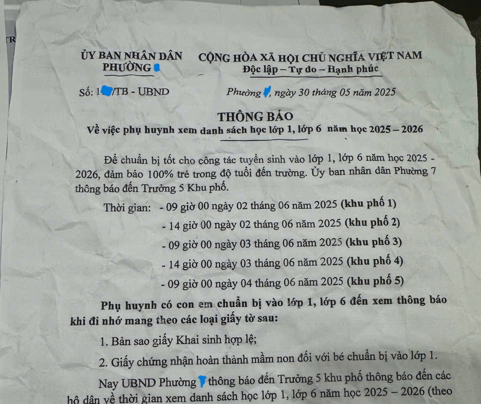 Đăng ký tuyển sinh lớp 1, lớp 6 ở TP.HCM