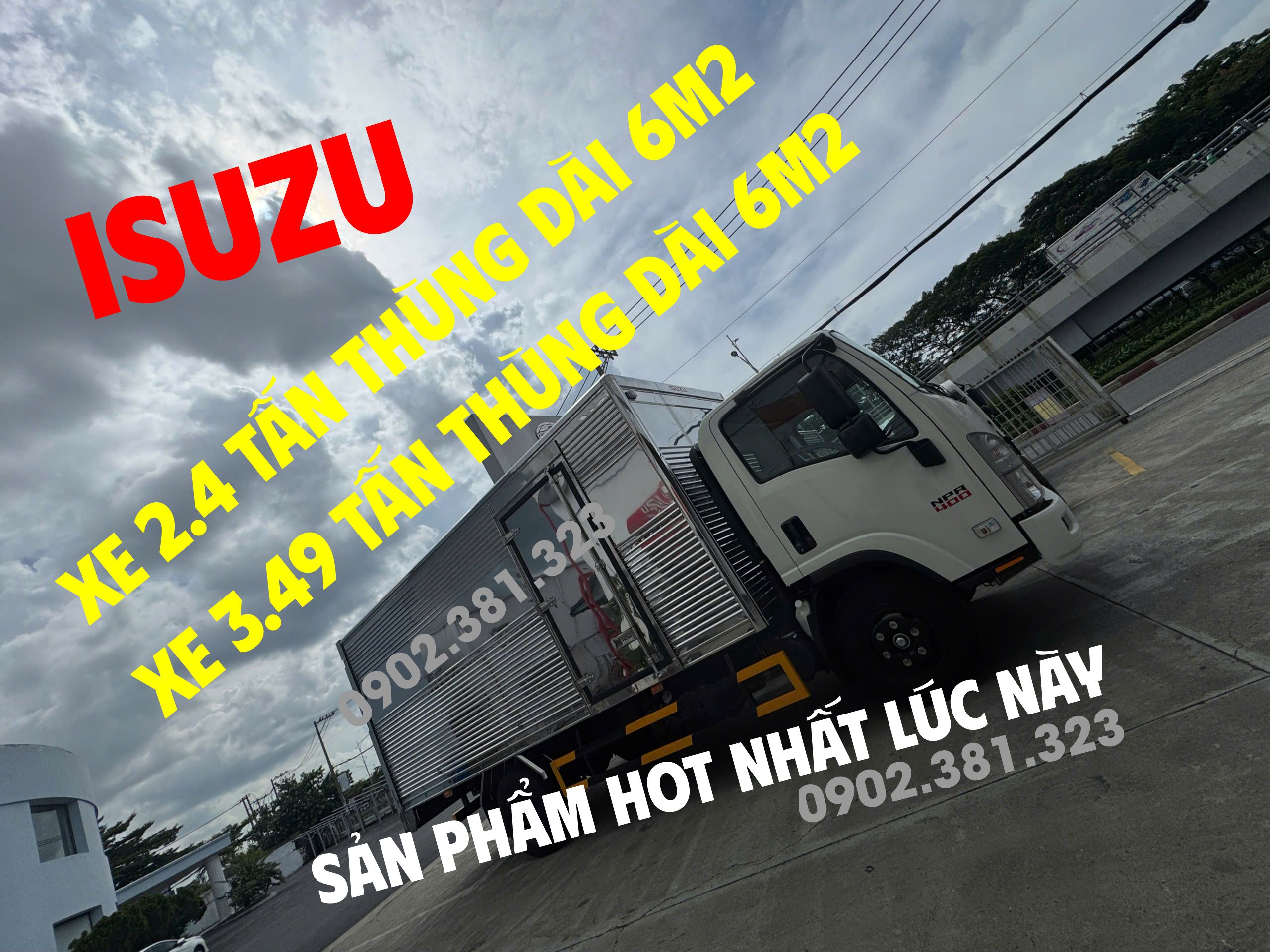 Xe Tải Isuzu NPR85ME5 2.4 Tấn Thùng Dài 6M2